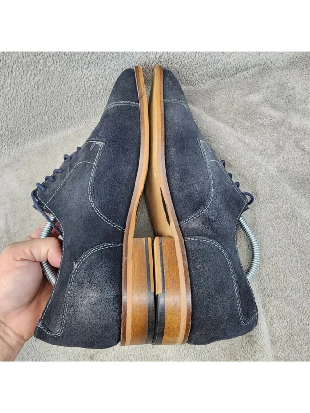 Banana Republic Shoes Mens Size 9 Navy Blue Suede Lace Up Oxford